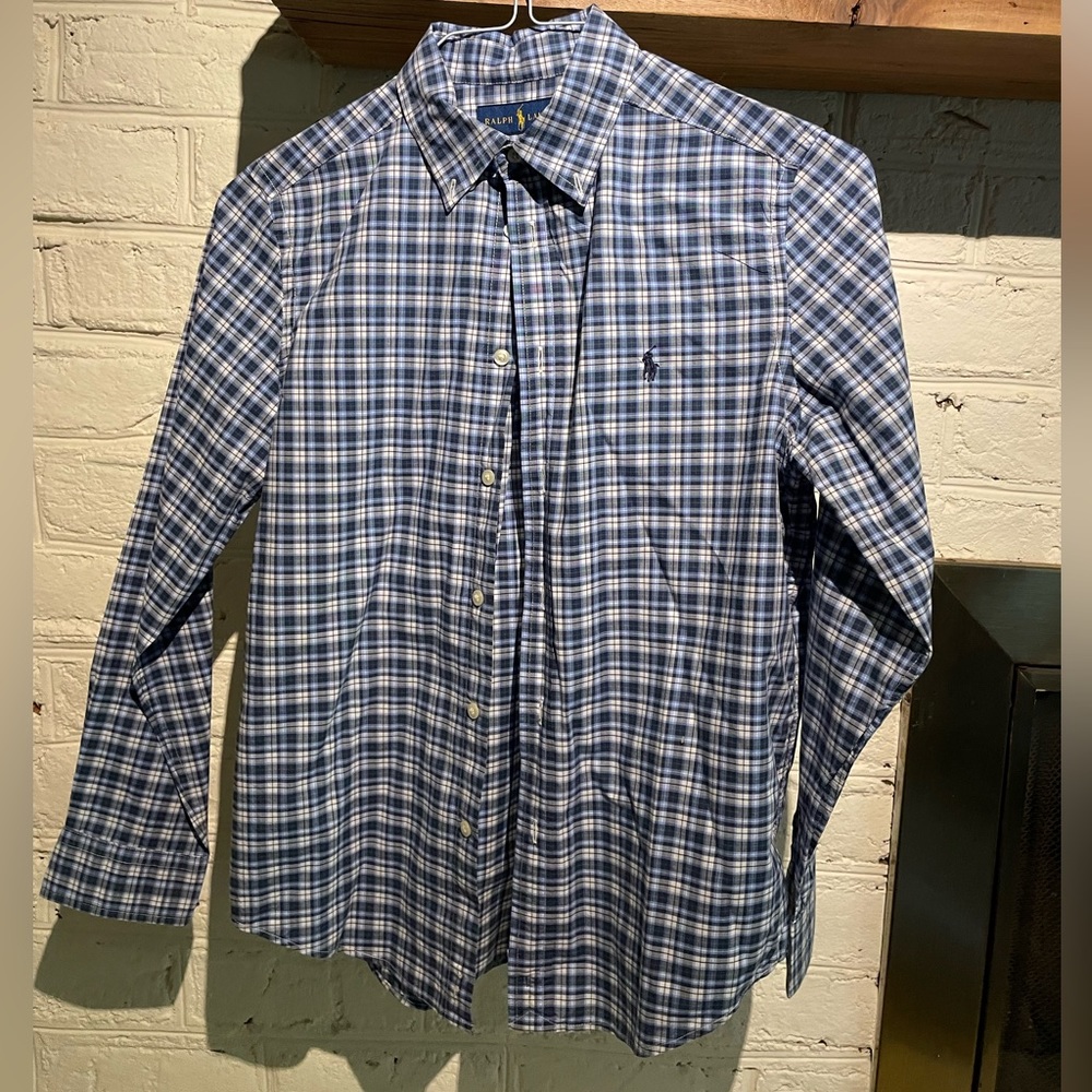 Blue plaid Ralph Lauren dress shirt